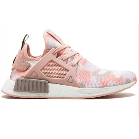 Adidas Womens NMD XR1 Duck Camo Sneakers in Pink and Gray Mesh Knit 9 - Picture 1 of 8